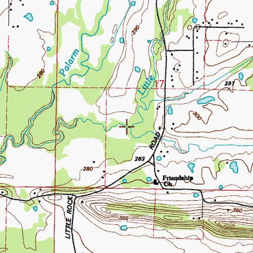 Topographic Map of Haw Creek, AR