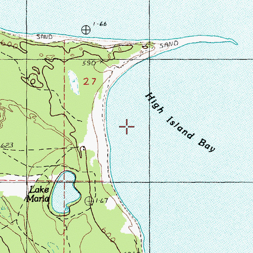 Topographic Map of High Island Bay, MI