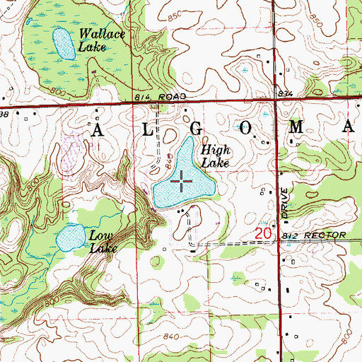 Topographic Map of High Lake, MI