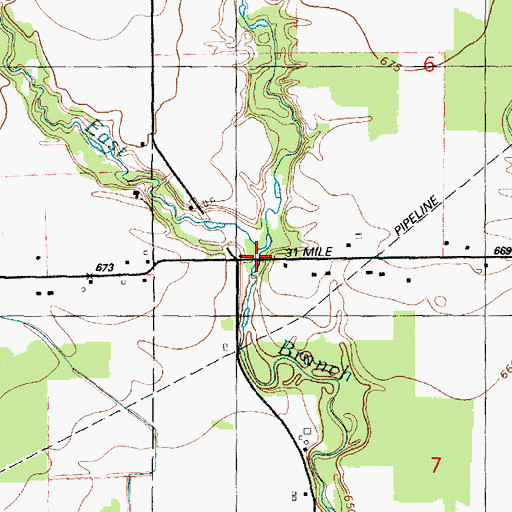 Topographic Map of Highbank Creek, MI