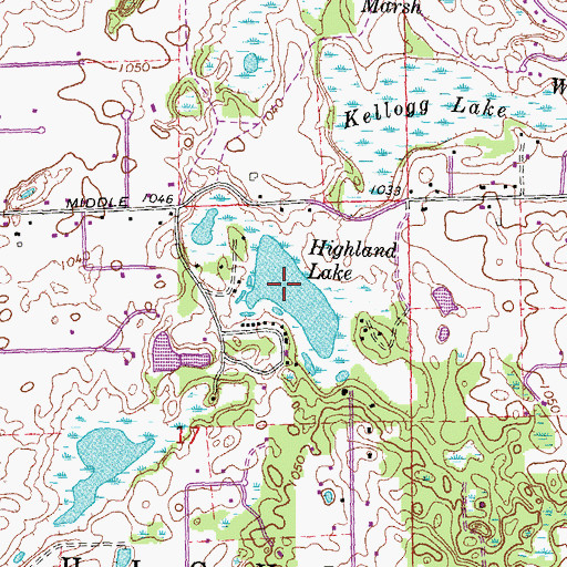 Topographic Map of Highland Lake, MI