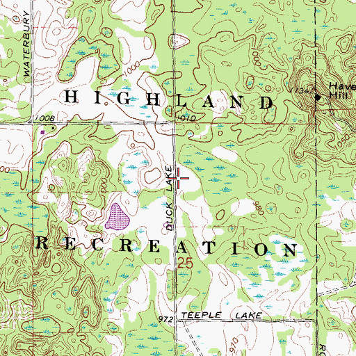 Topographic Map of Highland State Recreation Area, MI