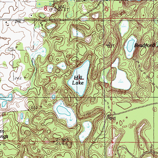 Topographic Map of Hill Lake, MI