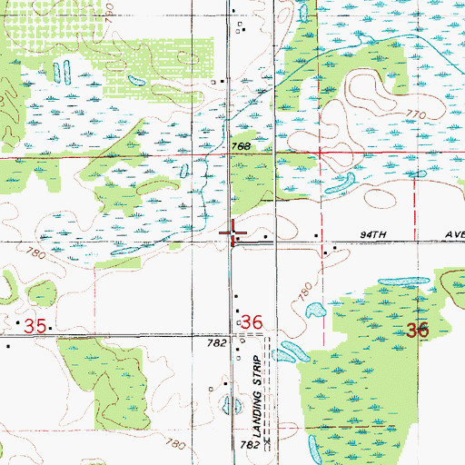 Topographic Map of Hill School, MI