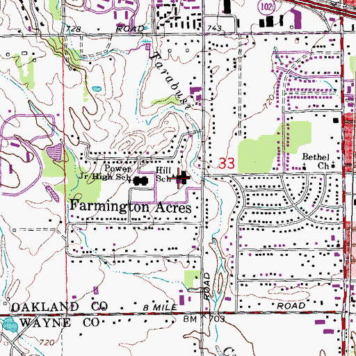Topographic Map of Gill Elementary School, MI