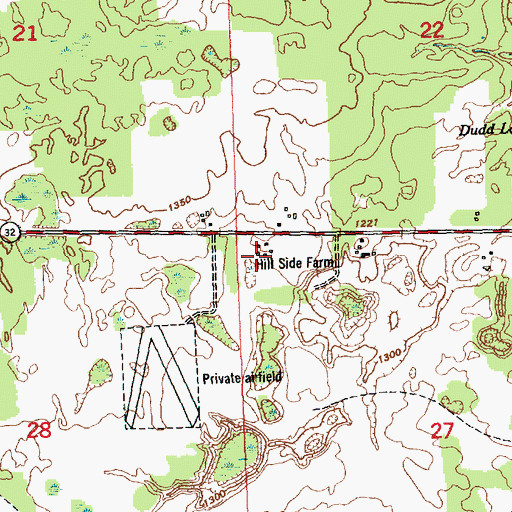 Topographic Map of Hill Side Farm, MI