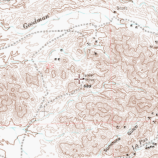 Topographic Map of Israel Mine, AZ