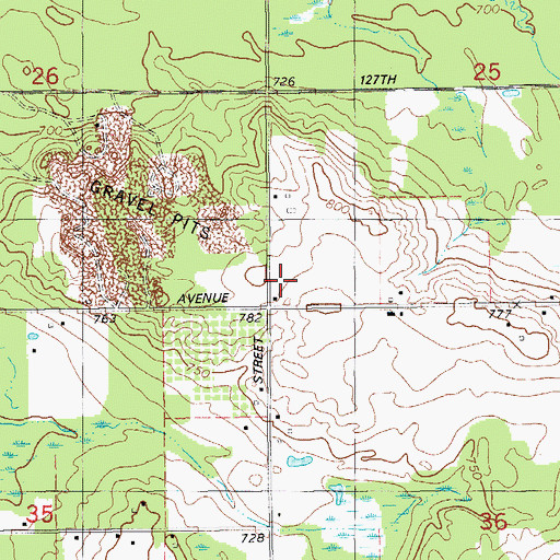 Topographic Map of Hillcrest School, MI