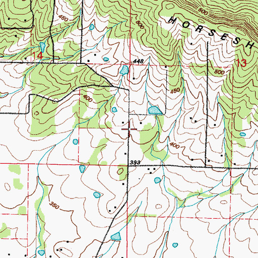 Topographic Map of Horseshoe Mountain School (historical), AR