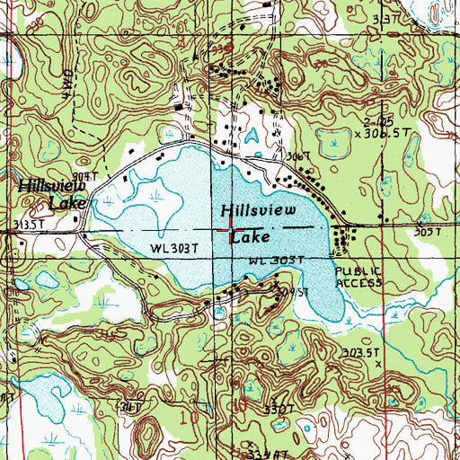 Topographic Map of Hillsview Lake, MI
