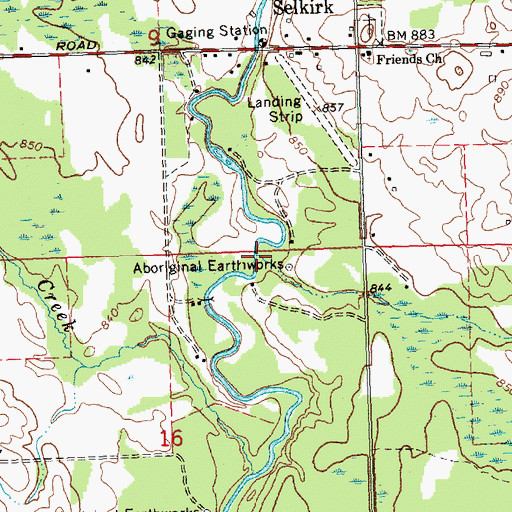 Topographic Map of Hiltz Creek, MI