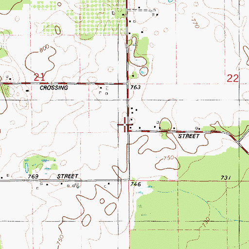 Topographic Map of Hinchman School, MI