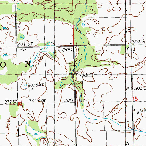 Topographic Map of Hinton Cemetery, MI
