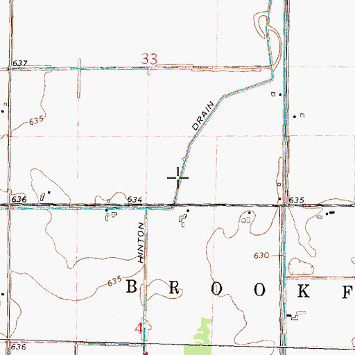 Topographic Map of Hinton Drain, MI