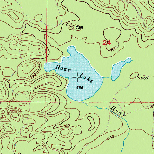 Topographic Map of Hoar Lake, MI