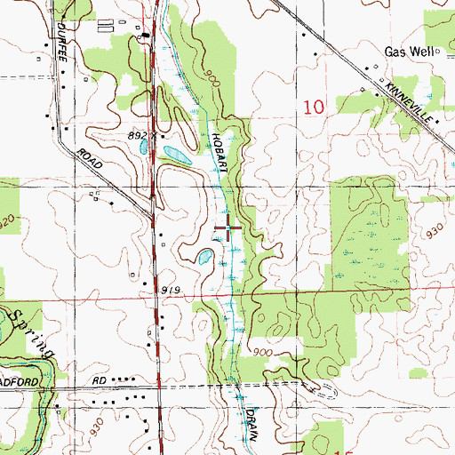 Topographic Map of Hobart Drain, MI