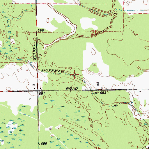 Topographic Map of Hoffman Drain, MI