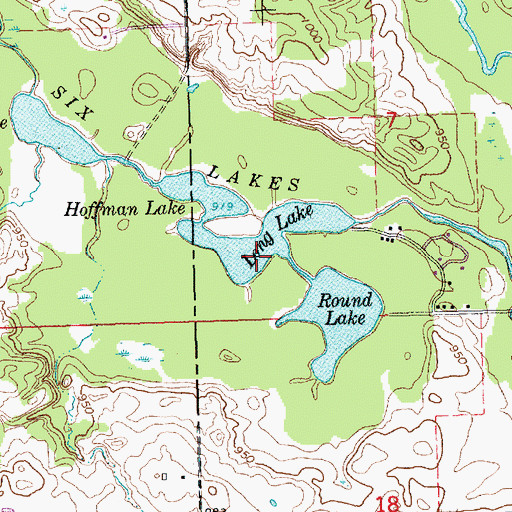 Topographic Map of Hoffman Lake, MI