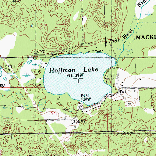 Topographic Map of Hoffman Lake, MI