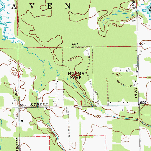 Topographic Map of Hofma Park, MI