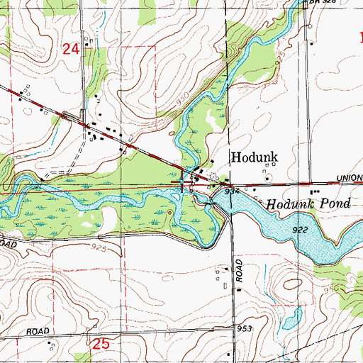 Topographic Map of Hog Creek, MI