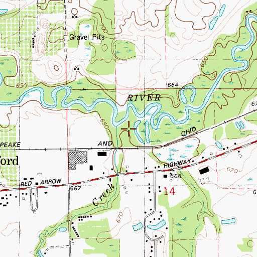 Topographic Map of Hog Creek, MI