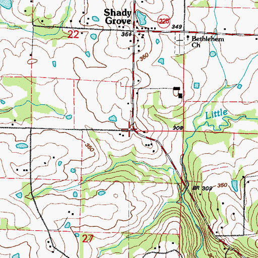 Topographic Map of Langstons Store (historical), AR