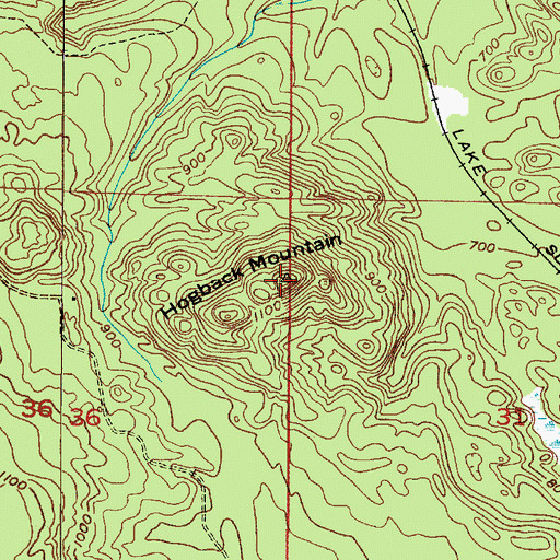 Topographic Map of Hogback Mountain, MI