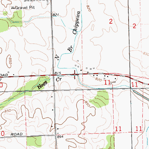 Topographic Map of Hogg Creek, MI