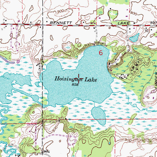 Topographic Map of Hoisington Lake, MI