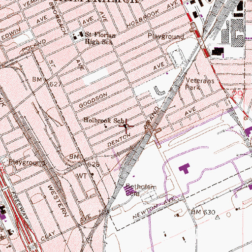 Topographic Map of Holbrook School, MI
