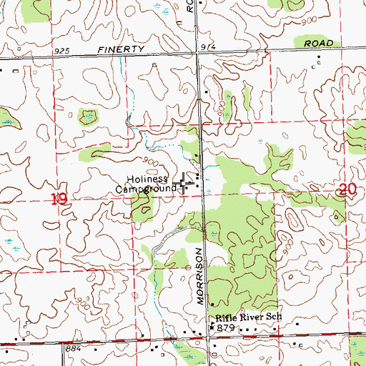 Topographic Map of Holiness Campground, MI