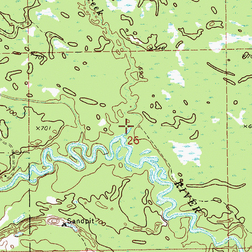 Topographic Map of Holland Creek, MI