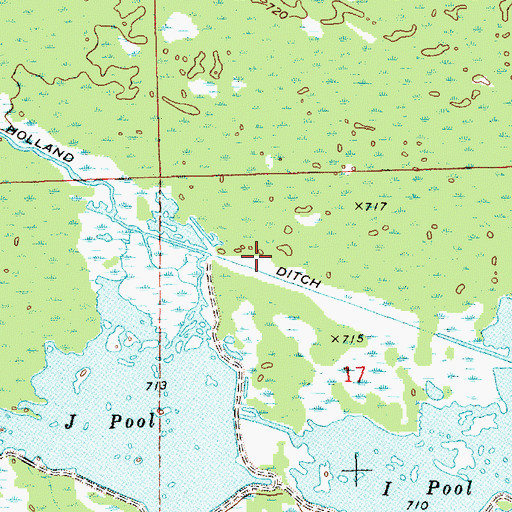 Topographic Map of Holland Ditch, MI