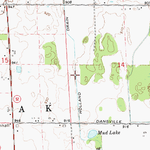 Topographic Map of Holland Drain, MI