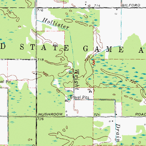 Topographic Map of Hollister Wright Drain, MI