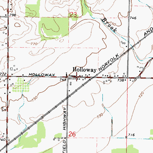 Topographic Map of Holloway, MI