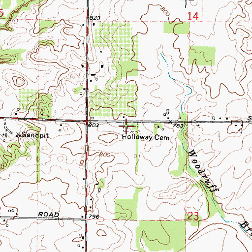 Topographic Map of Holloway Cemetery, MI