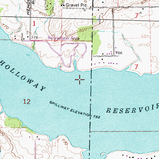 Topographic Map of Holloway Reservoir, MI
