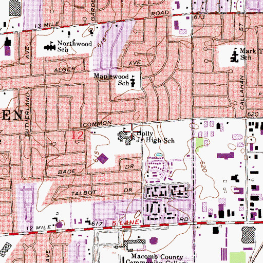 Topographic Map of De La Salle Collegiate Catholic High School, MI