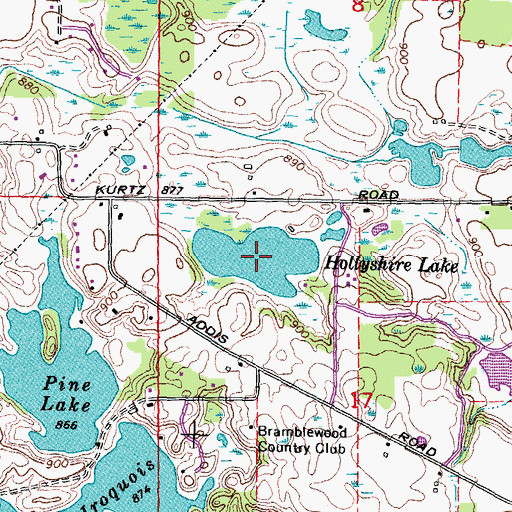 Topographic Map of Hollyshire Lake, MI