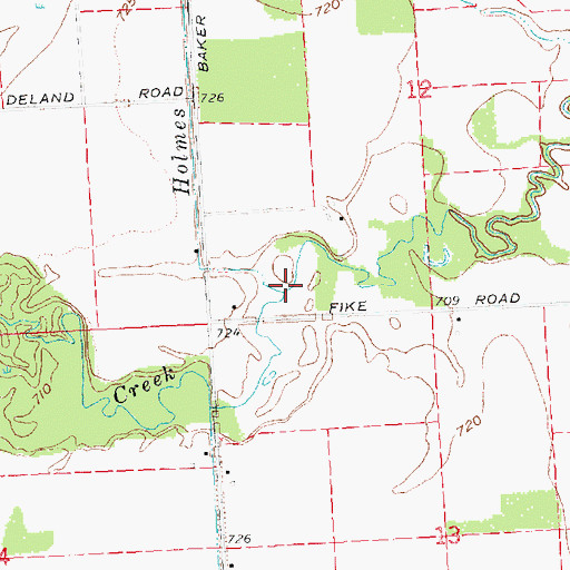 Topographic Map of Holmes Drain, MI
