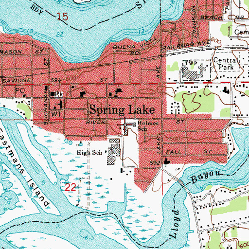 Topographic Map of Holmes School, MI