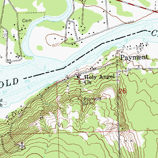 Topographic Map of Holy Angel Church, MI