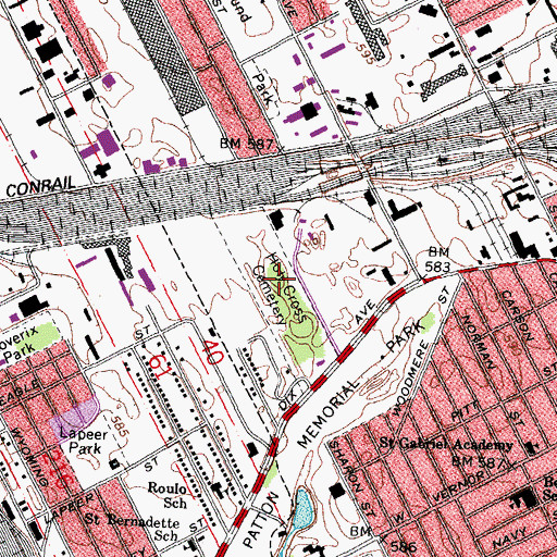 Topographic Map of Holy Cross Cemetery, MI