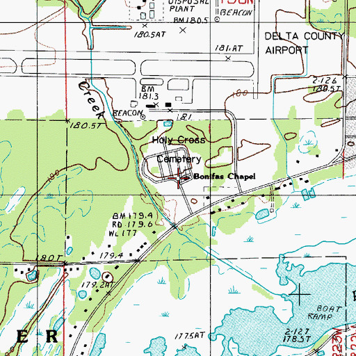 Topographic Map of Holy Cross Cemetery, MI
