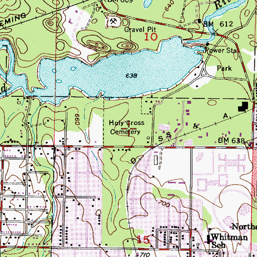 Topographic Map of Holy Cross Cemetery, MI