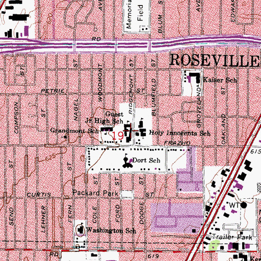 Topographic Map of Holy Innocents School, MI
