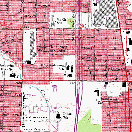 Topographic Map of Holy Redeemer School, MI