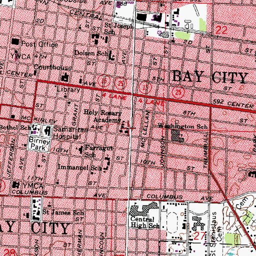 Topographic Map of Holy Rosary Academy, MI